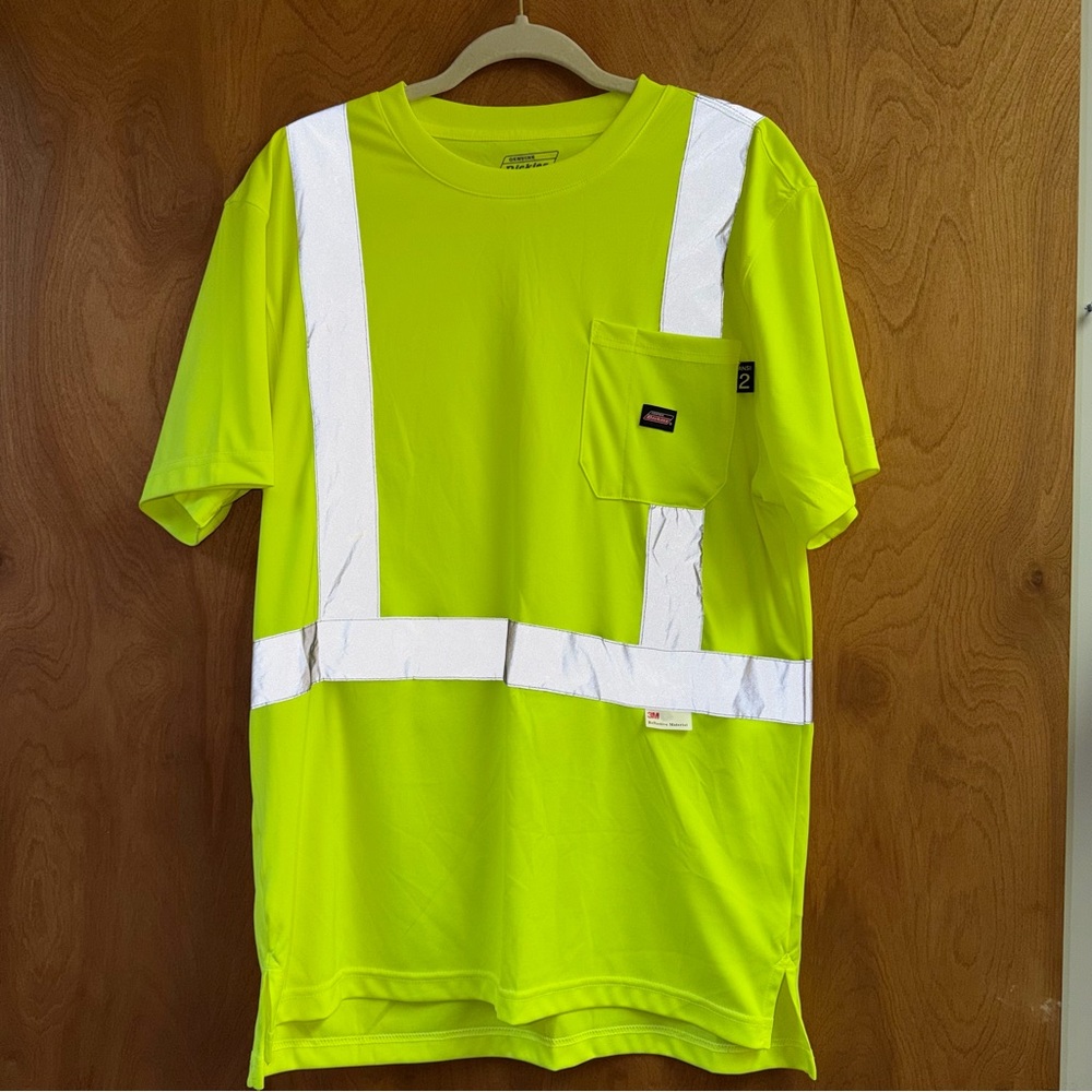 Dickies Men's Hi Vis Short Sleeve Safety Tee 3M Reflective Taping Mens Medium